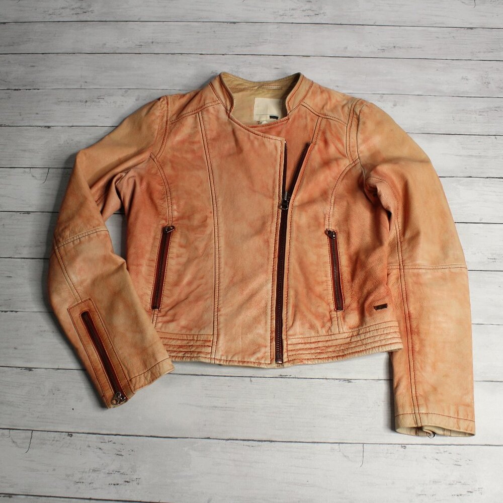 Levi's Vintage Women's Goat Leather Biker Jacket Size S Double Rider Moto